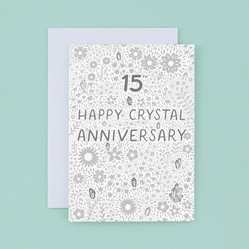 Crystal Floral 15th Anniversary Card, 2 of 2