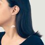 Hana Minimalist Earrings In White, thumbnail 3 of 4