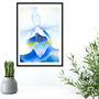 Framed Blue Orchid Macro Photography Print, thumbnail 1 of 2