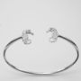 Seahorse Bangle In Sterling Silver, thumbnail 3 of 3