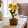 Handmade Felt Springtime Daffodils Standing Decoration, thumbnail 1 of 3