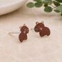 Sterling Silver Capybara Stud Earrings, thumbnail 1 of 5