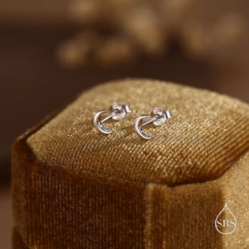Sterling Silver Tiny Moon Earrings, 5 of 12