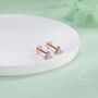 Internally Threaded Cz Trio Flat Back Earrings In Sterling Silver, thumbnail 4 of 12