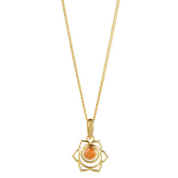 Sacral Chakra Carnelian Gold Vermeil Necklace, 2 of 11