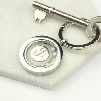Something Old, New, Borrowed, Blue Bridal Sixpence Keyring, 11 of 12