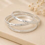 Sterling Silver Plated Triple Hammered Bangle Set, thumbnail 1 of 7