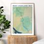 West Highland Way Art Print With Map, thumbnail 2 of 10