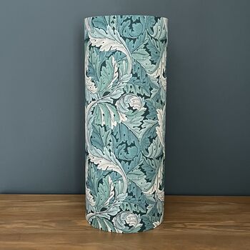 Teal William Morris Acanthus Cylinder Lampshades, 6 of 8