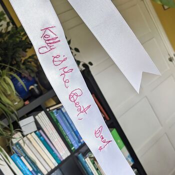 Hand Embroidered Bridal Bouquet Ribbon, 11 of 12