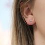 Mini Sterling Silver Heart Stud Earrings, thumbnail 6 of 10