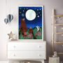 Full Moon Woodland Animal Print, thumbnail 1 of 6
