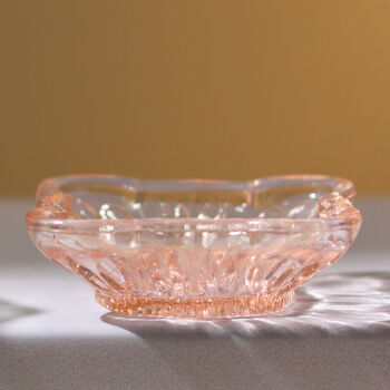 Vintage Art Deco Glass Trinket Dish Light Pink, 2 of 3