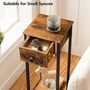 Set Of Two Tall Side Table Bedside Table With Drawer, thumbnail 5 of 9