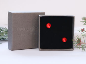 Stunning Red Artisan Stud Earrings, 2 of 4