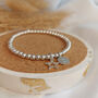 Sterling Silver Personalised Open Star Charm Initial Stretch Bracelet, thumbnail 4 of 9