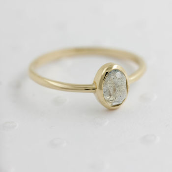 Labradorite Rose Cut Ring Gold/Silver, 3 of 11