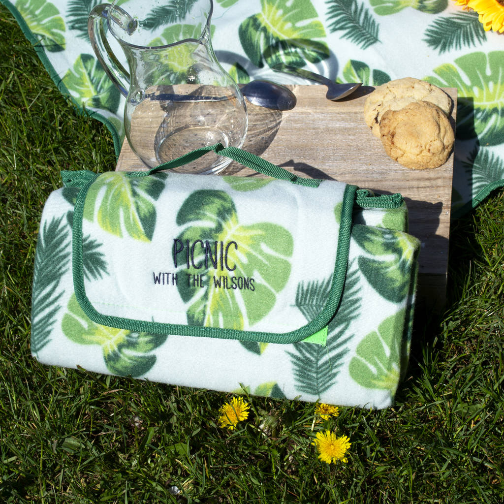 Personalised Family Leaf Picnic Blanket By Solesmith