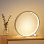 White Round Usb Modern Night Light Table Lamp, thumbnail 1 of 7