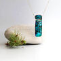 Blue Green Colour Changing Glass Necklace Sterling Silver, thumbnail 2 of 10