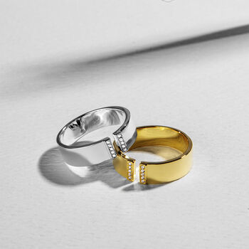 Crystal Split Band Ring 925 Solid Silver, 2 of 4