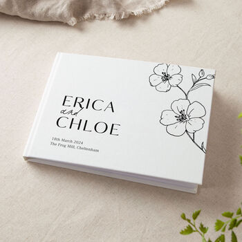 Blossom Personalised Names Wedding Guest Book, 2 of 3