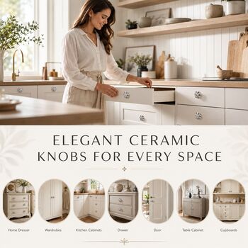 Indigo Petal Ceramic Cabinet Knobs, 5 of 9