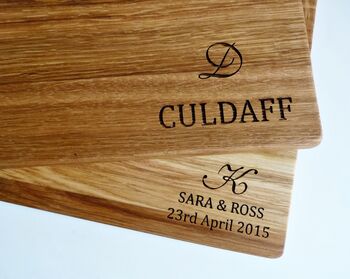 Artisan Oak Wood Personalised Chopping Board, 4 of 6