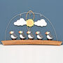 Five Puffins And Sun Hanging Decoration, thumbnail 1 of 4