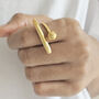 Ball Bar Ring Gold, thumbnail 1 of 9