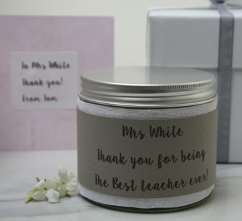 Personalised Thank You Teacher Candle, 2 of 5