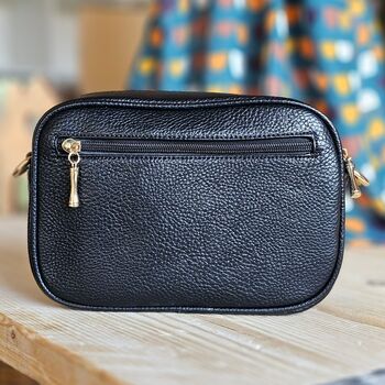 Single Zip Cross Body Bag In Black, 2 of 2