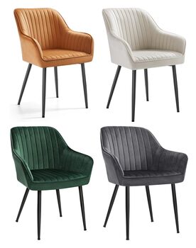 Dining Chair Velvet Armchair With Armrests, 9 of 9