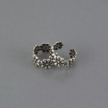 Sterling Silver Flower Ear Cuffs, 4 of 9