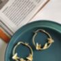 Chunky 14 K Oval Gold Plated Silver Hoop Earrings, thumbnail 5 of 5