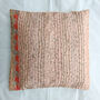 Embroidered Sari Cushion Cover With Kantha Stitch, 46cm Handmade Cotton, thumbnail 3 of 6