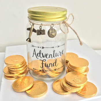 Glass Money Box With Golden Chocolate Coins, 3 of 3