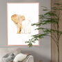 Gold White Elephant Silhouettes Wall Art Print, thumbnail 1 of 6