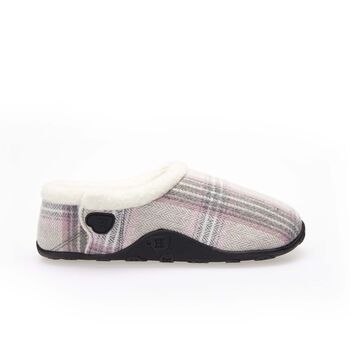 Viv Grey Pink Check Women's Slippers/Indoor Shoes, 4 of 6