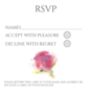 Pack 12 Cerise Rose Personalised RSVP Wedding Stationery, thumbnail 2 of 6