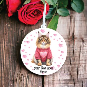Personalised Maine Coon Cat Love Decoration A, 2 of 2