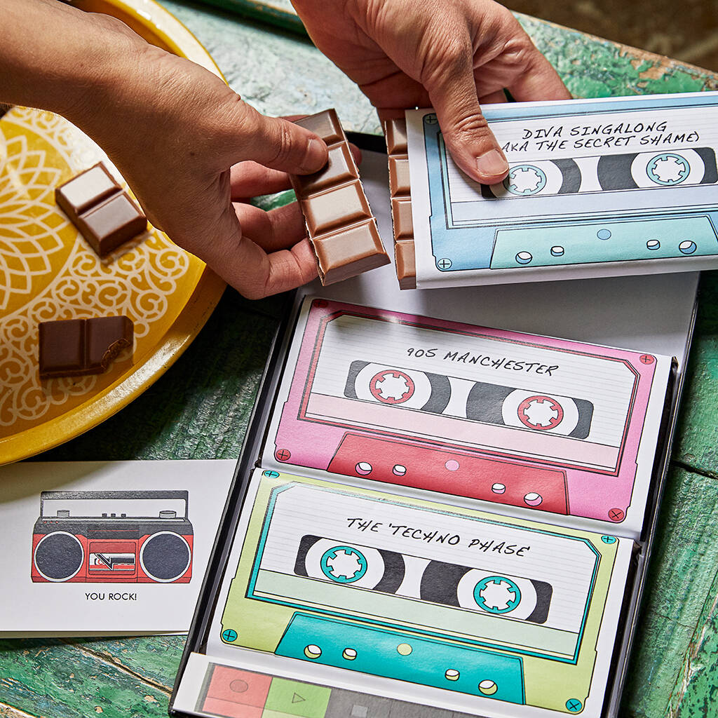 Music Lover's Chocolate Bar Cassettes And Card, 1 of 7