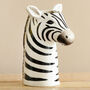 Ceramic Zebra Head Vase, H17cm, thumbnail 5 of 7