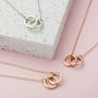 Personalised 9ct Gold Double Hoop Names Necklace, thumbnail 2 of 9
