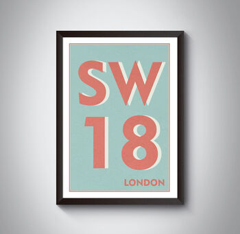 Sw18 Earlsfield, Wandsworth London Postcode Art Print, 5 of 10