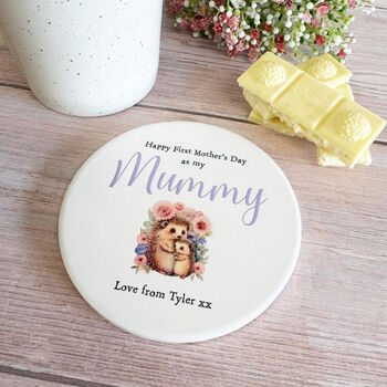First Mother's Day Porcelain Round Coaster Mum Gift, 3 of 6