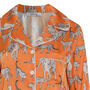 Women's Orange Cheetah Print Pyjamas, thumbnail 6 of 8