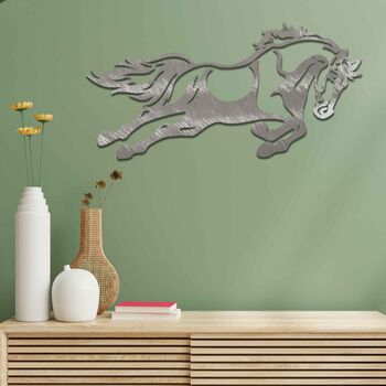 Rusted Metal Horse Jumping Horse Wall Art Decor, 7 of 11