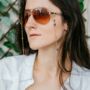 Gold Plated Evil Eye Cross Protection Eyeglass Lanyard, thumbnail 1 of 5