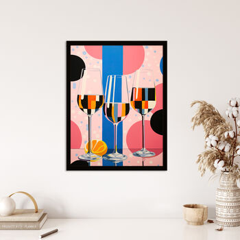 Prosecco Party Fun Bright Kitchen Dining Wall Art Print, 4 of 6